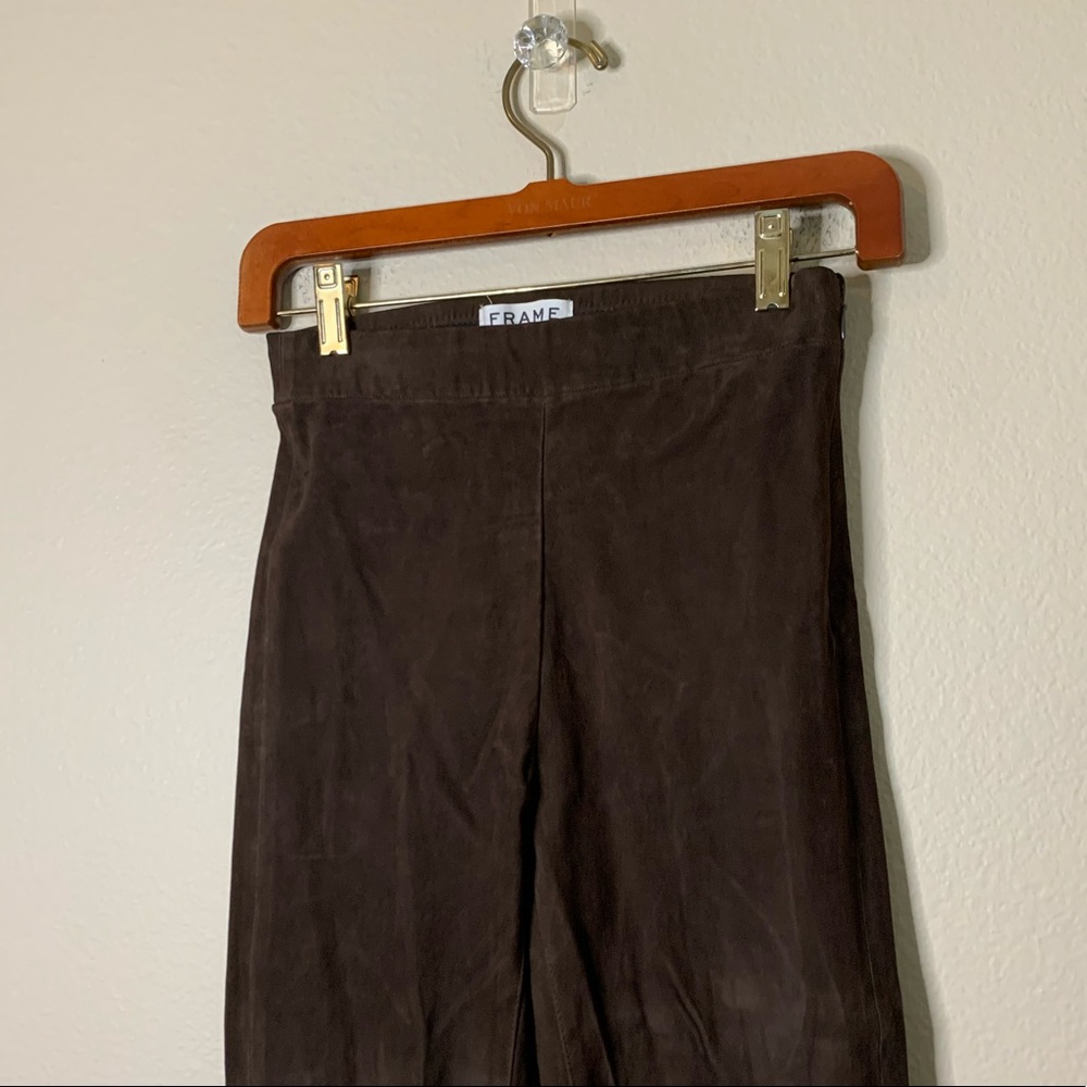 FRAME Denim 100% Lamb Leather Brown Suede Pants XS